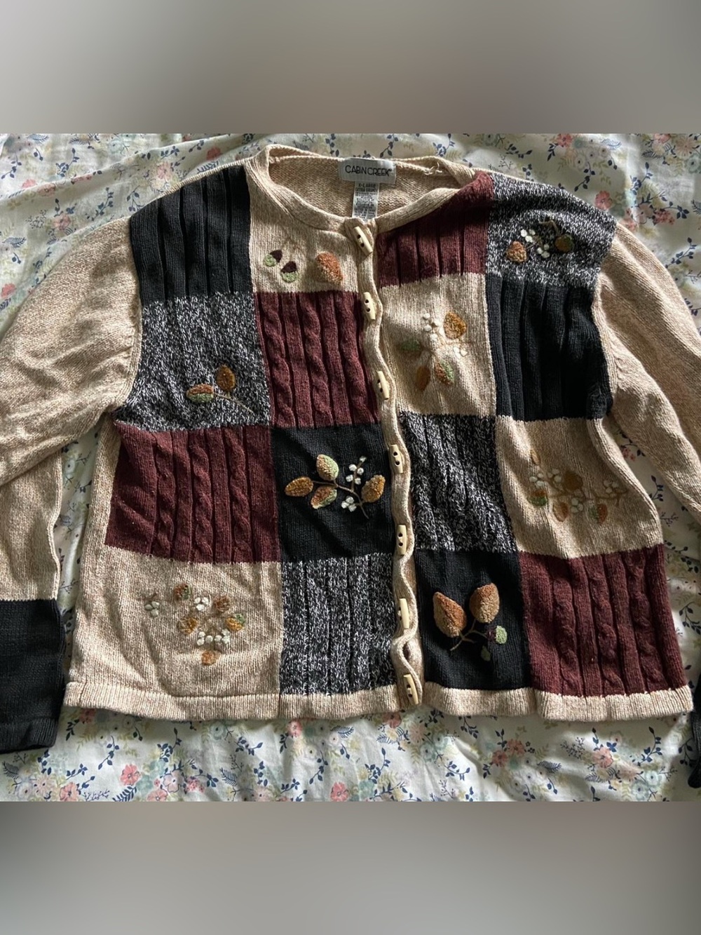Cabin Creek Multicolor Patchwork Knit Sweater